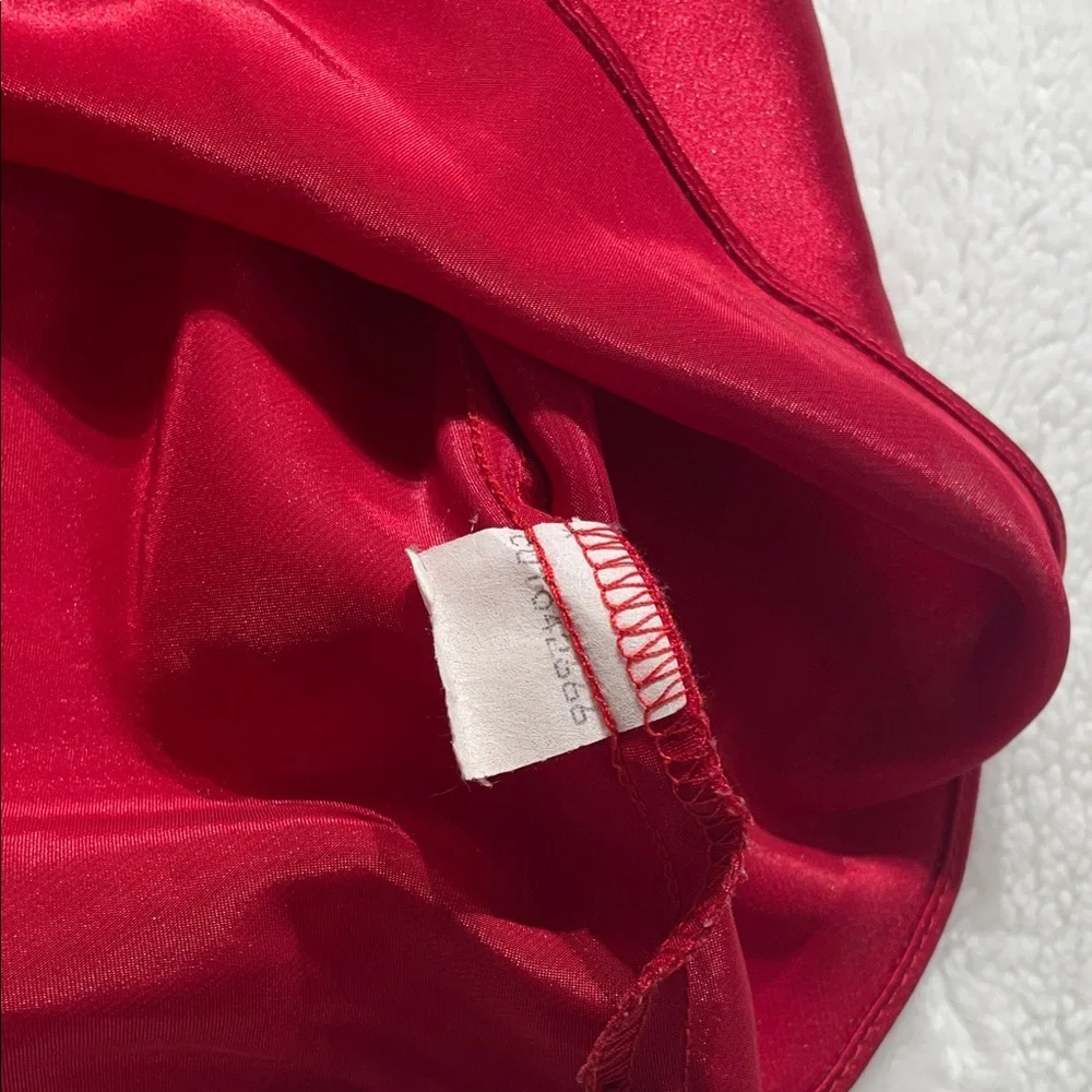 Gilligan & O'Malley Red Satin Chemise with Lace